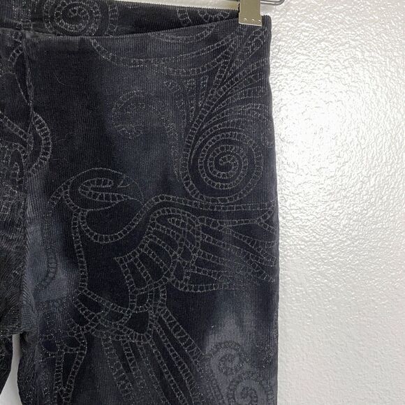 Vintage 90s Y2K Bebe Flare Leg Pants Size M Black Gray Metallic Eagle Low Rise - Picture 5 of 7